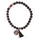 Elastic bracelet with Saint Benedict medal and black onyx grains s1