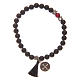 Elastic bracelet with Saint Benedict medal and black onyx grains s2