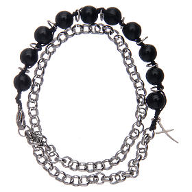 Dozen rosary bracelet with black beechwood grains 8 mm