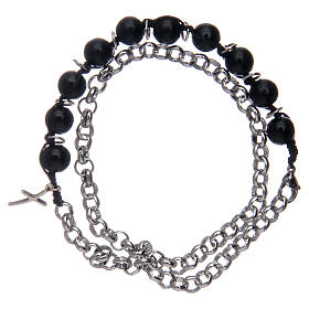 Dozen rosary bracelet with black beechwood grains 8 mm