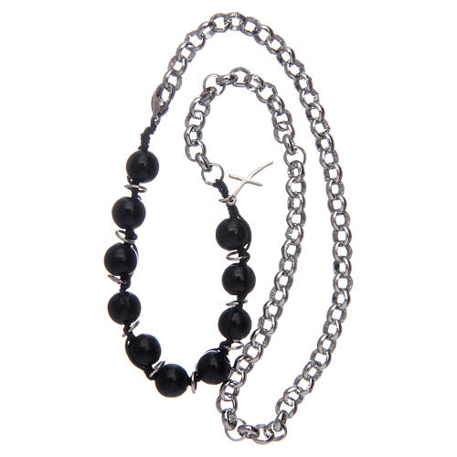 Dozen rosary bracelet with black beechwood grains 8 mm 3