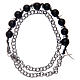 Bracciale decina con grani in faggio nero 8 mm s1