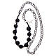 Bracciale decina con grani in faggio nero 8 mm s3