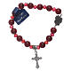 Bracelet Holy Spirit with glass grains 8 mm and red crystal s2