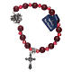 Bracelet Holy Spirit with glass grains 8 mm and red crystal s1