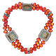 Bracelet double turn with Fatima and red crystal grains s1