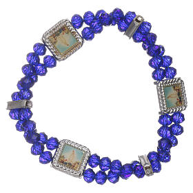 Pulseiras Variadas: Pulseira Fátima com contas cristal azul escuro dupla Pulseiras Variadas: Pulseira Fátima com contas cristal azul escuro dupla