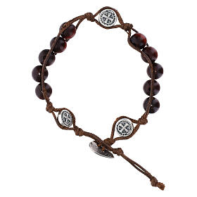 Zehner Armband Hl. Benedikt 8mm aus Holz