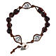 Dozen rosary bracelet Saint Benedict grains 8 mm wood s1