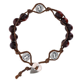 Bracelet dizainier Saint Benoît grains 8 mm bois