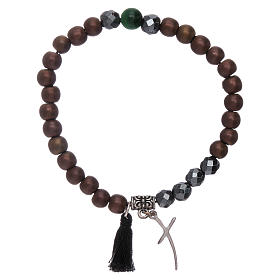 Pulseiras Variadas: Pulseira cruz estilizada e contas hematita