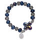 Elastic bracelet with ceramic grains 10x8 mm and blue cross s1