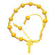 Bracelet in rope and wooden yellow grains diameter 8 mm s1
