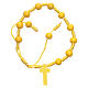 Bracelet in rope and wooden yellow grains diameter 8 mm s2
