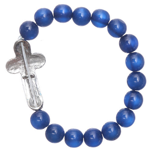 Elastischer Armband blaue Perlmutt 10mm Perlen 2