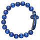 Elastischer Armband blaue Perlmutt 10mm Perlen s1