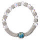 Decade rosary bracelet in semi-crystal with transparent faceted beads, 3x5 mm s1