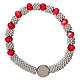 Rosary decade bracelet in semi-crystal with ruby red faceted grains 3x5 mm s2