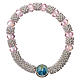 Rosary decade bracelet in semi-crystal with pink faceted grains 3x5 mm s1