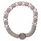 Rosary decade bracelet in semi-crystal with pink faceted grains 3x5 mm s2