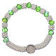 Rosary decade bracelet in semi-crystal with emerald green faceted grains 3x5 mm s2