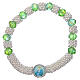 Catholic one decade bracelet in semi-crystal with emerald green beads, 3x5 mm s1