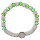 Catholic one decade bracelet in semi-crystal with emerald green beads, 3x5 mm s2