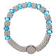 Elastischer Zehner Armband hellblauen Kristall Perlen 3x5mm Bild Gottesmutter s2