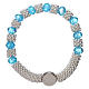Bracciale decina elastico mezzo cristallo azzurro acqua grani sfaccettati 3x5 mm s2