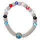 Rosary decade bracelet in semi-crystal with multicolour faceted grains 3x5 mm s1