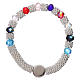 Rosary decade bracelet in semi-crystal with multicolour faceted grains 3x5 mm s2
