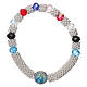 Bracciale decina elastico mezzo cristallo multicolore grani sfaccettati 3x5 mm s1