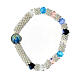 Bracciale decina elastico mezzo cristallo multicolore grani sfaccettati 3x5 mm s3