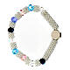 Bracciale decina elastico mezzo cristallo multicolore grani sfaccettati 3x5 mm s4