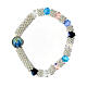 Catholic one decade rosary bracelet in semi-crystal with multi-color faceted beads, 3x5 mm s3
