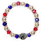 Rosary decade bracelet in semi-crystal and glass with faceted grains 4x5 mm, Saint Anthony s1