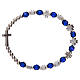 Rosary decade bracelet in plastic with 3x3 mm grains, blue s1