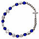 Rosary decade bracelet in plastic with 3x3 mm grains, blue s2