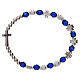 Single decade rosary bracelet in plastic with 3x3 mm blue beads s1