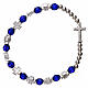 Single decade rosary bracelet in plastic with 3x3 mm blue beads s2