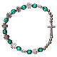 Rosary decade bracelet in plastic with 3x3 mm grains, green s2