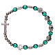 Single decade rosary bracelet in plastic with 3x3 mm green beads s1