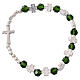 Single decade rosary bracelet in plastic with 3x3 mm green beads s1