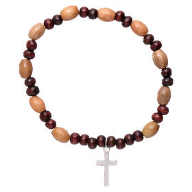 Rosary decade bracelet in olive wood with 5x3 mm grains
