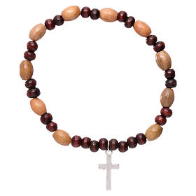 One decade rosary bracelet in olive wood with 5x3 mm beads