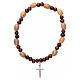 One decade rosary bracelet in olive wood with 5x3 mm beads s1