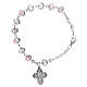 Rosary decade bracelet with 4x6 mm faceted grains and fastener, transparent s2