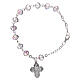 One decade rosary bracelet with 4x6 mm faceted clear beads and clasp s2