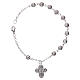 Rosary decade bracelet with 3x3 mm faceted grains and fastener, fake filigree s1