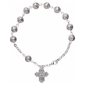 Zehner Armband Filigranarbeit Perlen 6mm mit Kreuz